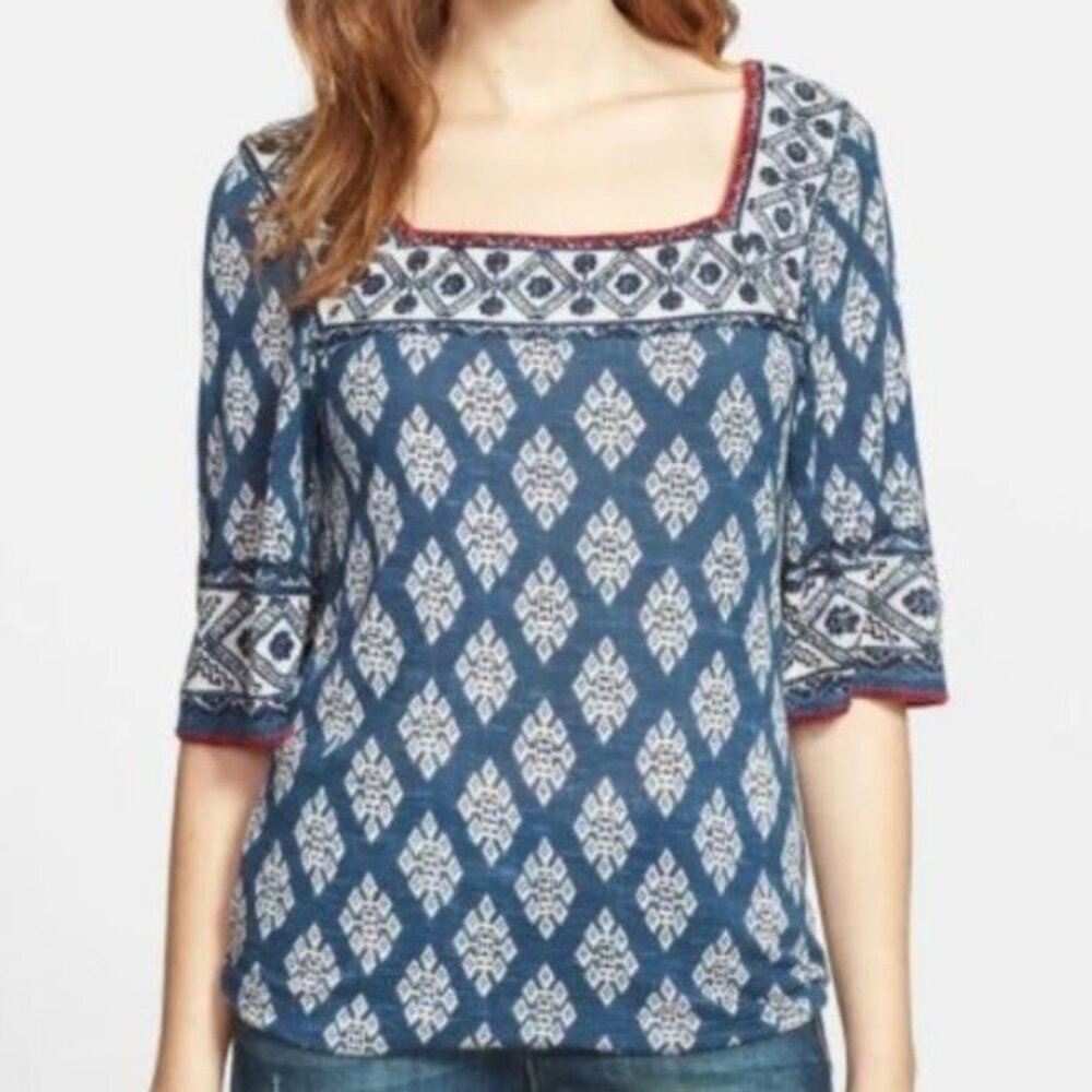 LUCKY BRAND Portland Market Cotton Top Boho S